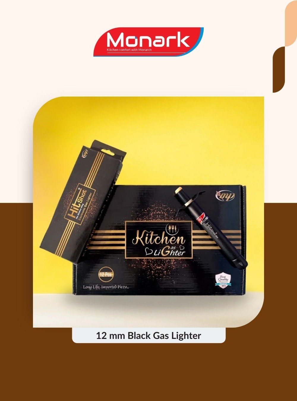 12 mm Black Gas Lighter