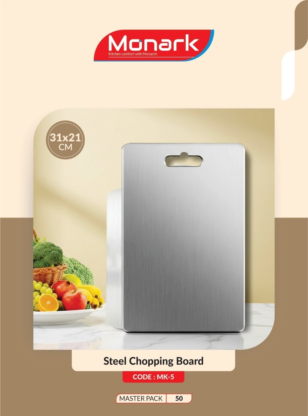 Steel Chopping Board 31X21CM